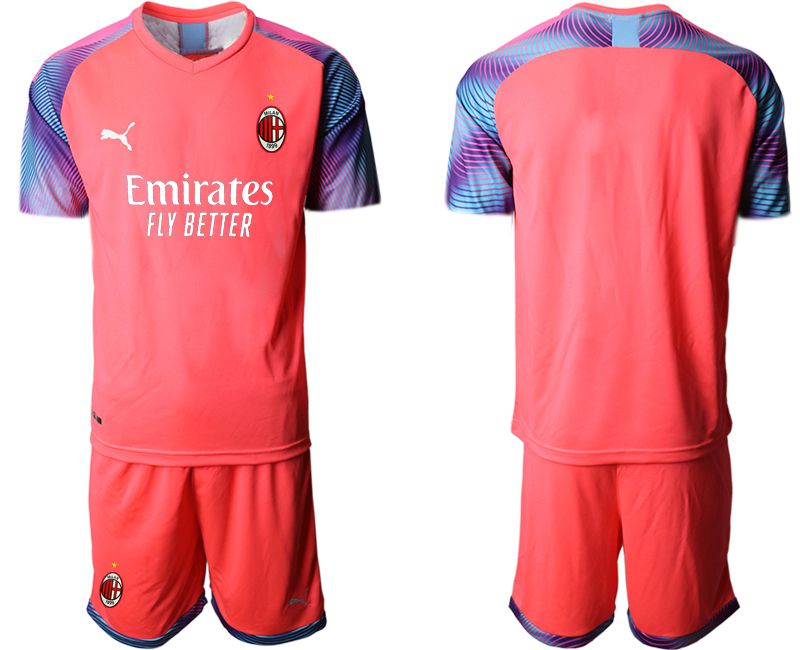 Men 2020-2021 club AC Milan pink goalkeeper Soccer Jerseys